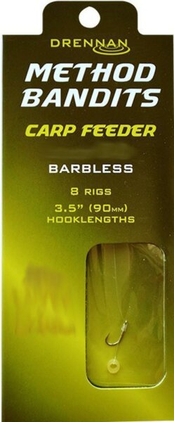 Drennan Method Bandits Carp Feeder Hair Rig Barbless Gr. 16  Vorfach-Ø 0,20mm 8